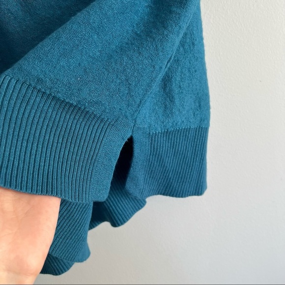 EILEEN FISHER Nile Blue Sleek Tencel Merino Wool Knit Boxy Sweater Top - Picture 9 of 9